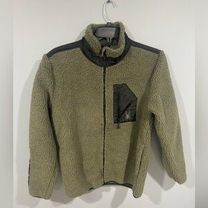 Spyder Men's Green Zip-Up Sherpa Sweater